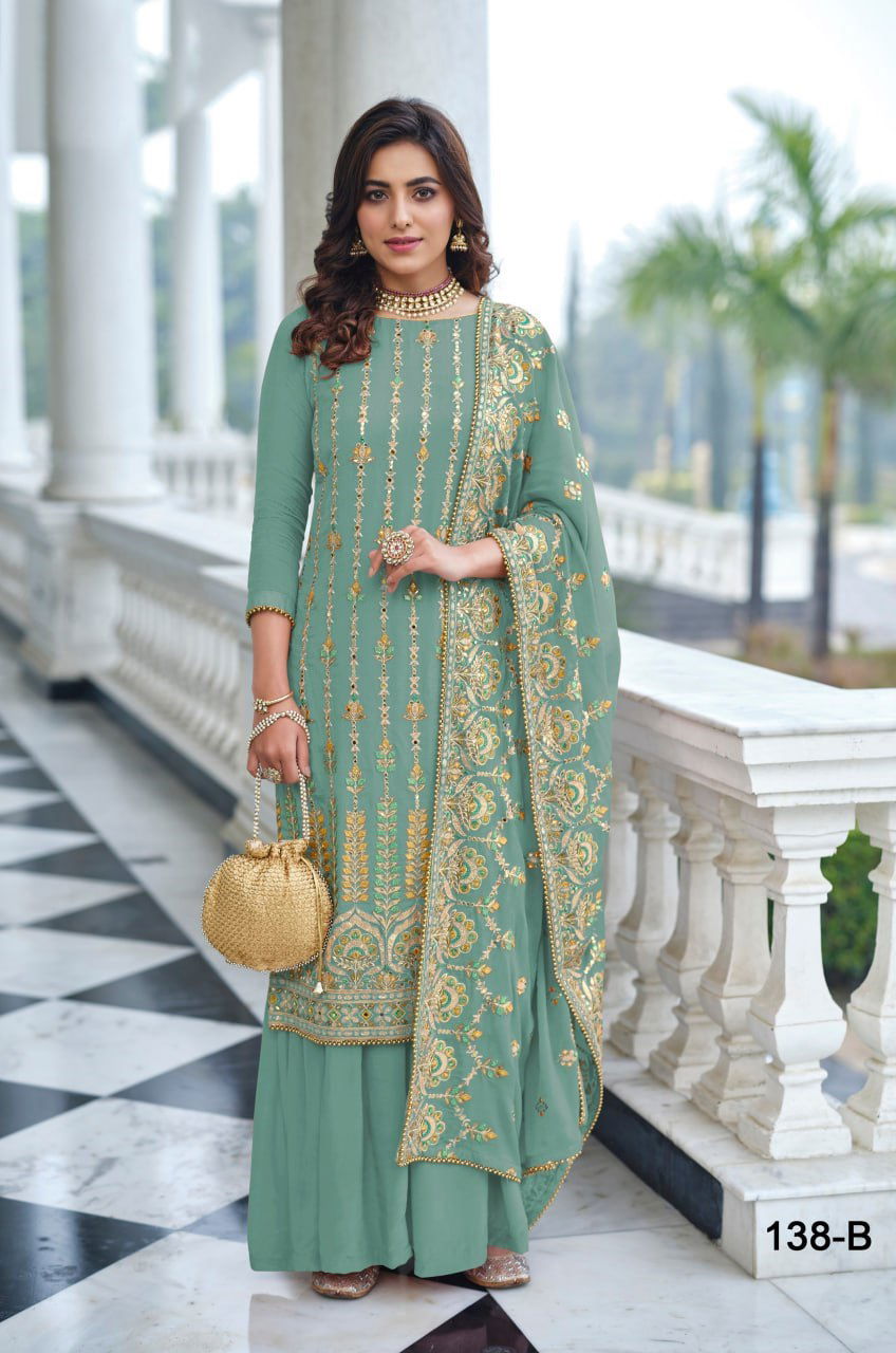 Aaina 138 Colors Designer Salwar Suits Catalog
